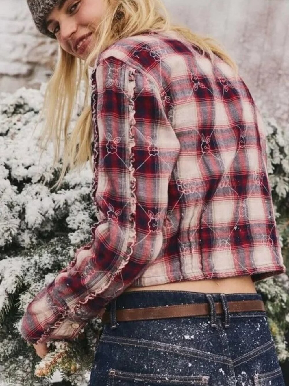 NWOT Free People Georgia Plaid Shirt - Picture 3 of 8